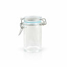 Mini bocal en verre avec joint silicone bleu clair Par 12 unités L: 4,4 cm x l: 4,2 cm x H: 8,3 cm x P: 135 g