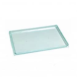 Plateau plastique PS vert transparent "Klarity" Par 25 unités L: 38 cm x l: 27,4 cm x H: 1,8 cm x P: 220 g