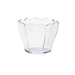 Mise en bouche plastique PS vert transparente forme fleur "Deva" Par 12 unités L: 6 cm x l: 5,5 cm x H: 4,7 cm x P: 8,5 g