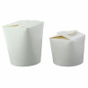 Pot carton blanc base ronde fermeture à boucle papillon Par 50 unités L: 7,5 cm x l: 7,5 cm x H: 6,5 cm x P: 10,8 g