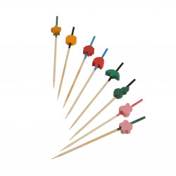 Pic bambou décors et couleurs assortis Par 100 unités H: 9 cm x P: 0,67 g