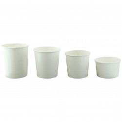 Pot carton blanc chaud et froid Par 50 unités L: 9 cm x l: 7,4 cm x H: 6,1 cm x P: 8,2 g
