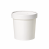 Pot carton blanc chaud et froid avec couvercle carton Par 25 unités L: 9 cm x l: 7,5 cm x H: 8,5 cm x P: 16,5 g