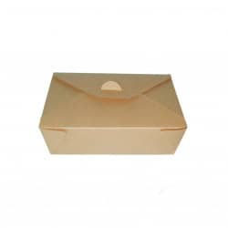 Boîte repas carton kraft laminé Par 50 unités L: 21,8 cm x l: 16 cm x H: 6,3 cm x P: 44,45 g