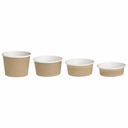 Pot "Deli" rond en carton décor brun Par 50 unités L: 11,4 cm x l: 9,25 cm x H: 8,7 cm x P: 13,2 g