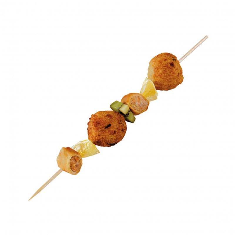 Brochette en bois de 25 cm, vaisselle jetable bio pour grillades, barbecue,  pique nique.