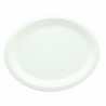 Assiette ovale blanche en pulpe Par 25 unités L: 25,5 cm x l: 32 cm x H: 2,5 cm x P: 30,47 g