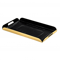 Plateau bord plié carton recto noir verso or Par 25 unités L: 19 cm x l: 28 cm x P: 40 g