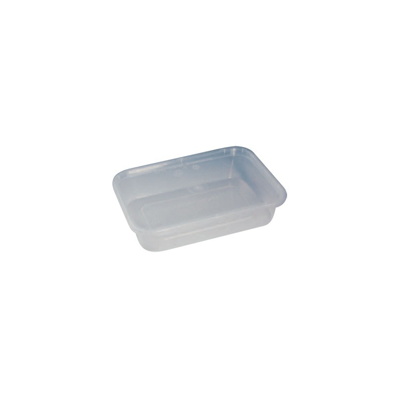 Boite plastique PP rectangulaire translucide avec couvercle 1000 ml 18,8 x 12,6 x 7,4 cm x 25 unités