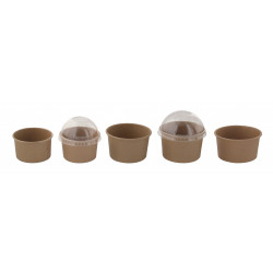 Pot carton kraft brun chaud et froid Par 50 unités L: 8 cm x l: 6,8 cm x H: 4,4 cm x P: 5 g