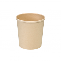 Pot carton fibre de bambou chaud et froid avec couvercle Par 25 unités L: 9,7 cm x l: 7,5 cm x H: 10 cm x P: 24,2 g