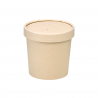 Pot carton fibre de bambou chaud et froid avec couvercle Par 25 unités L: 9 cm x l: 7,3 cm x H: 8,6 cm x P: 20,7 g