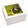 Boîte Carton Cup Cake Avec Insert Vert (Pour 4 Pcs) Par 100 unités L: 17 cm l: 17 cm H: 8,5 cm