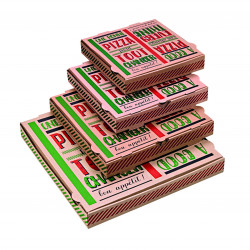 Boîte À Pizza Carton Brun Décor "Une Bonne Pizza" Par 100 unités L: 40 cm l: 40 cm H: 3,5 cm