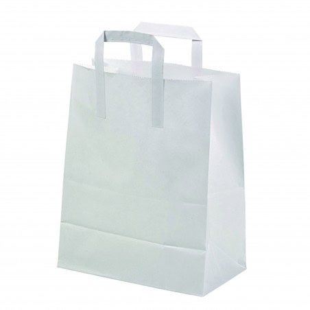 Mini Sac cabas en kraft blanc 23x17cm Mini Sac cabas en kraft blanc 23x17cm