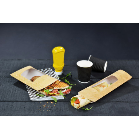 Etui Carton Ondulé Rectangulaire Pour Sandwich Chaud Par 450 unités L: 24 cm l: 10 cm H: 5,8 cm