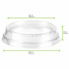 Couvercle Pla Plat Transparent Par 100 unités L: 7,6 cm  H: 1 cm