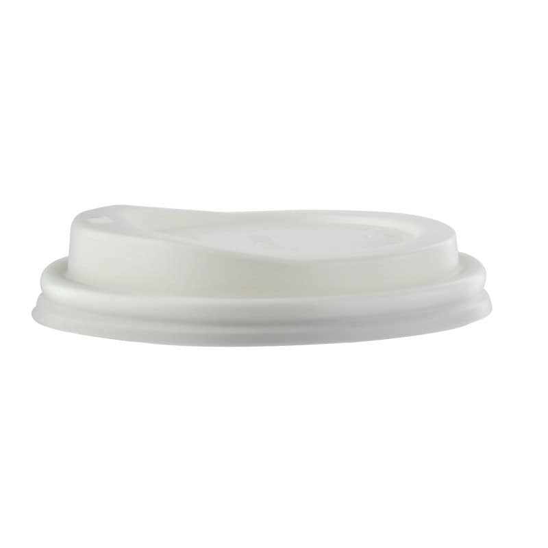 Couvercle Cpla Dôme Blanc Avec Bec Par 50 unités L: 8 cm  H: 1,9 cm