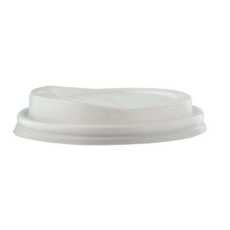 Couvercle Cpla Dôme Blanc Avec Bec Par 50 unités L: 8 cm  H: 1,9 cm