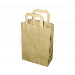 Sac Cabas Papier Kraft Brun Par 250 unités L: 20 cm l: 10 cm H: 28 cm