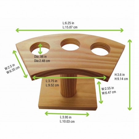 Support Bambou Pour Cônes 3 Trous Par 10 unités L: 16 cm l: 7,5 cm H: 9 cm Support Bambou Pour Cônes 3 Trous Par 10 unités L: 16 cm l: 7,5 cm H: 9 cm