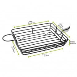 Panier Métal Noir Rectangulaire Avec Porte Coupelle Par 6 unités L: 31 cm l: 18 cm H: 6 cm