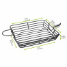 Panier Métal Noir Rectangulaire Avec Porte Coupelle Par 6 unités L: 31 cm l: 18 cm H: 6 cm
