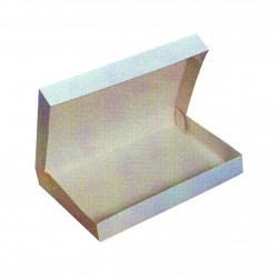 Boîte Plateau Lunch Carton Blanc Par 25 unités L: 20 cm l: 28 cm H: 6 cm