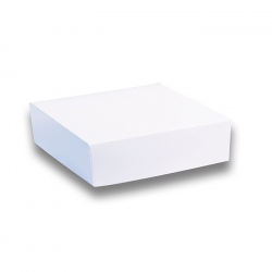 Boîte Pâtissière Carton Blanche Par 50 unités L: 25 cm l: 25 cm H: 10 cm