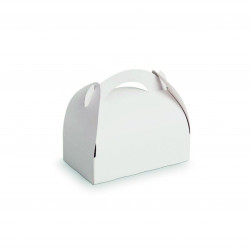 Boîte Pâtissière Carton Blanche Avec Anse Par 50 unités L: 18 cm l: 16 cm H: 17 cm