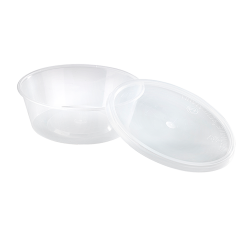 Boite Plastique Pp Ronde Transparente Par 1000 unités L: 10 cm H: 3,2 cm