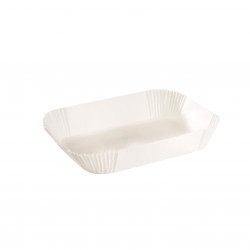 Caissette Papier De Cuisson Ovale Blanche Siliconée Par 50 unités L: 30 cm l: 23,5 cm H: 4,5 cm