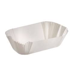 Caissette Papier De Cuisson Ovale Blanche Ingraissable Par 100 unités L: 36 cm l: 25 cm H: 7,5 cm