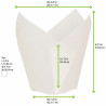Caissette De Cuisson Forme Tulipe En Papier Blanc Siliconé Par 100 unités L: 11 cm l: 11 cm H: 6 cm