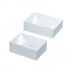 Boîte Pâtissière Carton Blanc Sans Couvercle Par 100 unités L: 18 cm l: 12 cm H: 5 cm