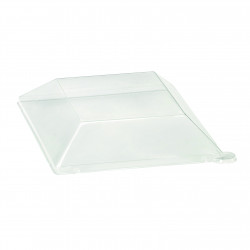 Couvercle Rpet Transparent Par 25 unités L: 16 cm l: 16 cm H: 3,8 cm