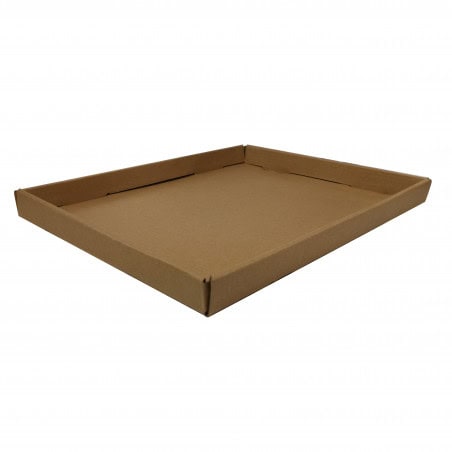 Plateau Repas Carton Brun Foncé Par 100 unités L: 32,5 cm l: 26 cm H: 2,5 cm