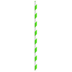 Chalumeau Papier Vert/Blanc Par 500 unités L: 0,6 cm l: 0,6 cm H: 19,7 cm