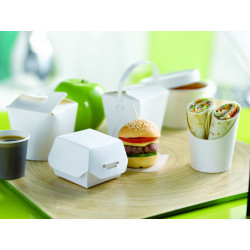 Mini Boîte Burger En Carton Blanc Par 50 unités L: 9,5 cm l: 9,5 cm H: 5 cm
