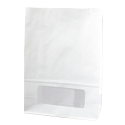 Sac Bloomer Papier Blanc Avec Fenêtre Pe Par 125 unités L: 15 cm l: 7,5 cm H: 22 cm