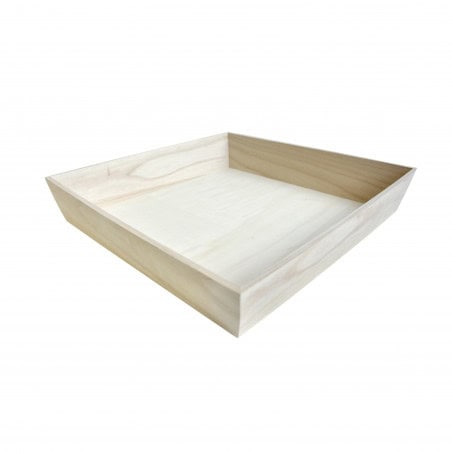 Plateau Repas Bois Carré "Noa" Par 10 unités L: 37,5 cm l: 37,5 cm H: 7,4 cm