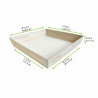 Plateau Repas Bois Carré "Noa" Par 10 unités L: 37,5 cm l: 37,5 cm H: 7,4 cm