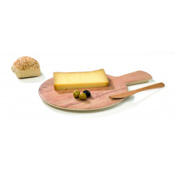 Planche Ronde En Mélamine Décor Bois Avec Poignée Par 6 unités L: 23 cm l: 23 cm H: 1,6 cm