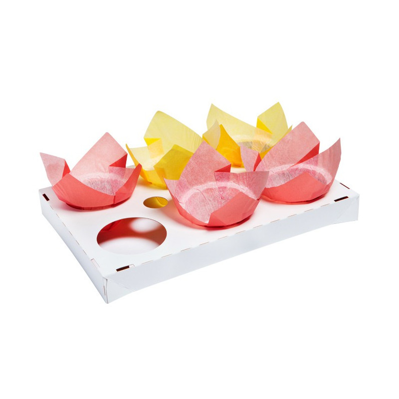 Caissettes de cuisson tulipe en papier de 150 x 150 x 45 mm, de