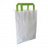 Sac cabas papier blanc recyclé anses vertes x 250 unités