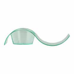 Assiette vague plastique PS vert transparente “Gizmo“ Par 50 unités L: 10 cm x l: 4 cm x H: 2,4 cm x P: 7,5 g