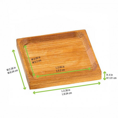 Mini assiette carrée bois 6 cm