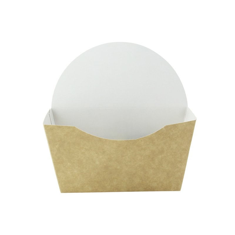 Emballage carton kraft pour burger intérieur blanc H130mm x 50 unités