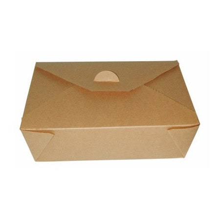 Grand boîte kraft pour un repas chaud de traiteur.