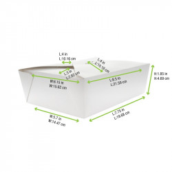 Boîte à repas en carton blanc 21x16x5cm